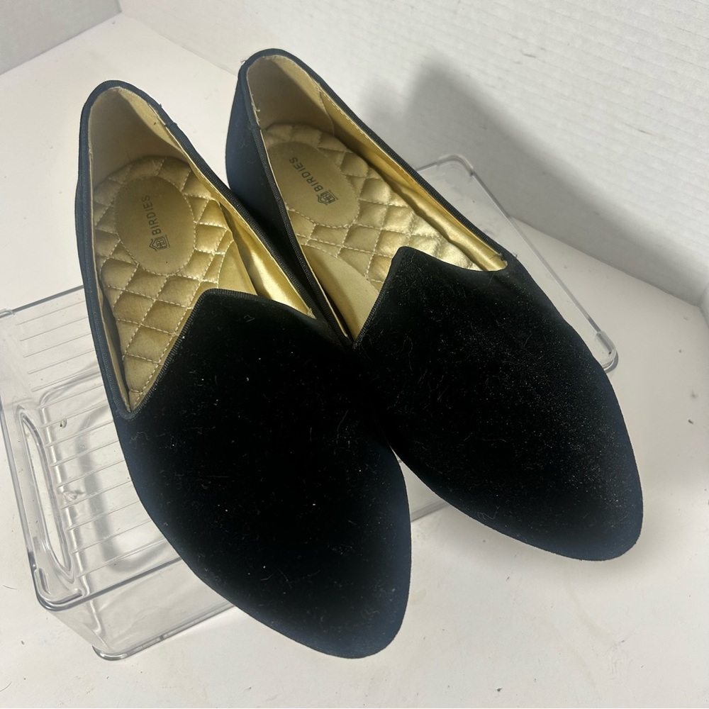 Birdies Black Velvet Women’s Ballet Flats Loafers Coquette Goth Witchy Comfort